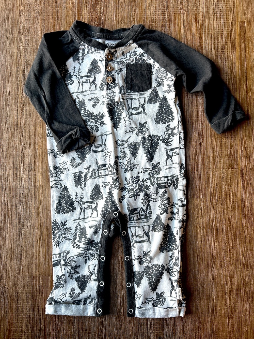 Burt's Bees Baby Organic Cotton Henley Jumpsuit, 6-9M